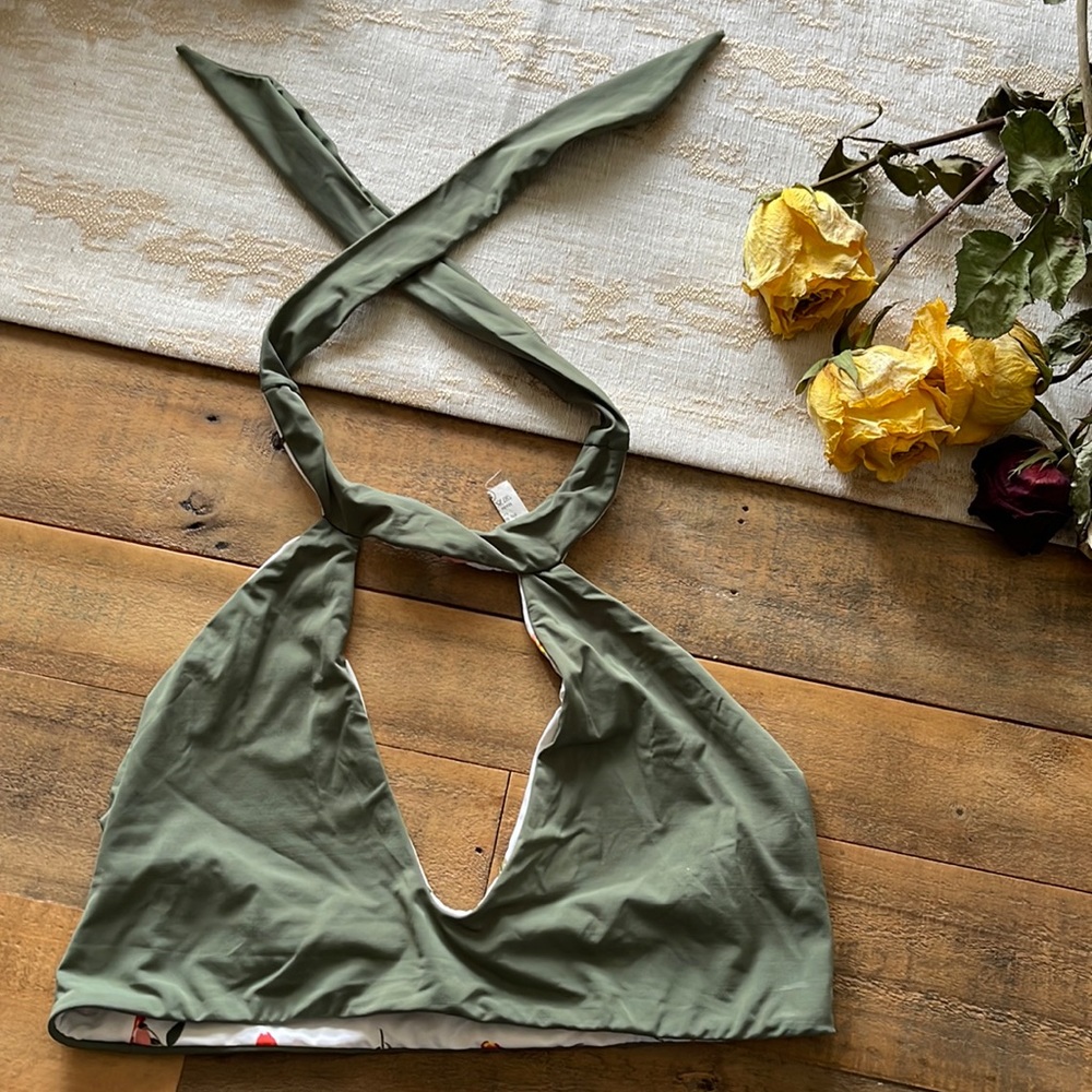 San Lorenzo Olive Green Swim Top